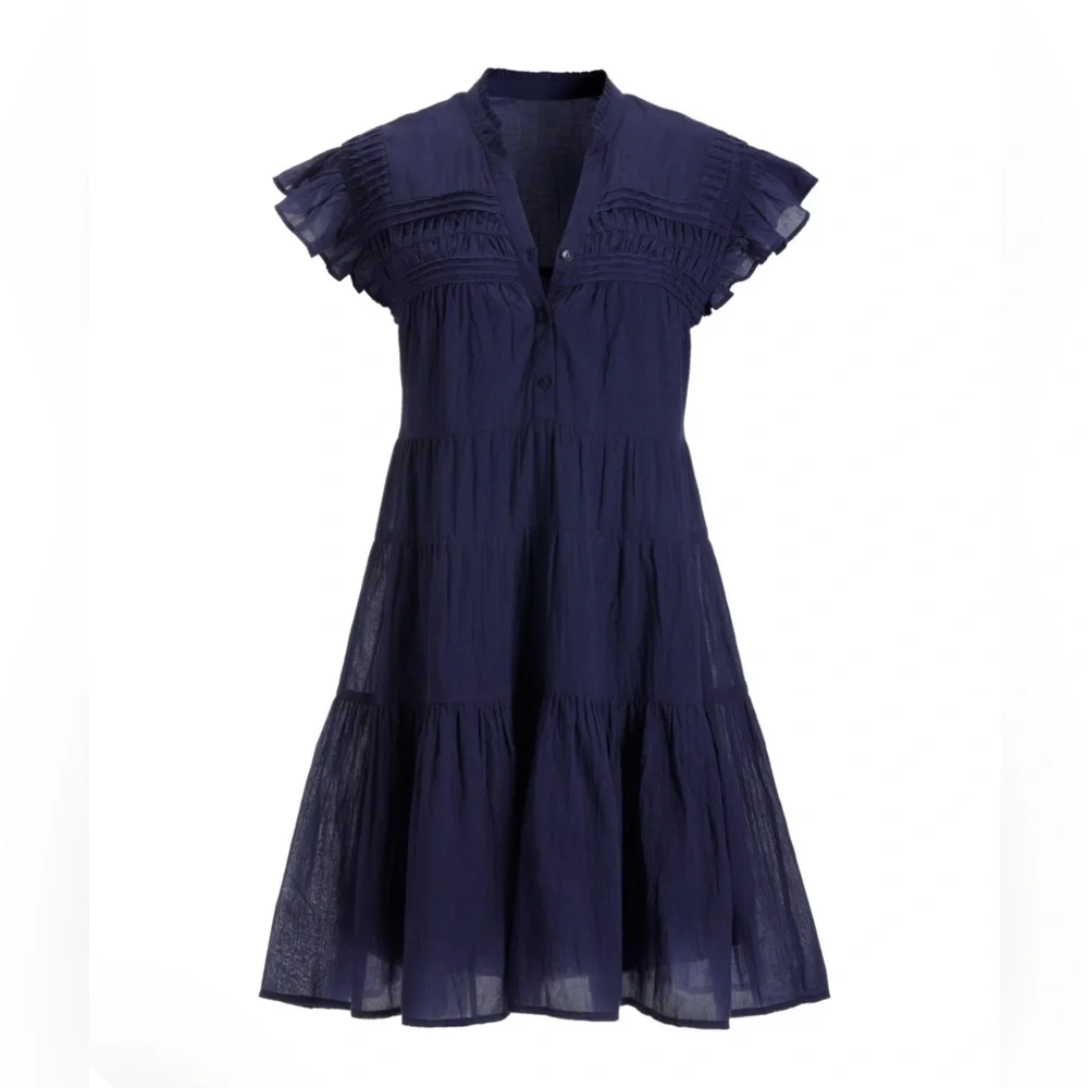 Boston Proper Tiered Sleeveless Shift Dress- Size Small - Picture 3 of 16